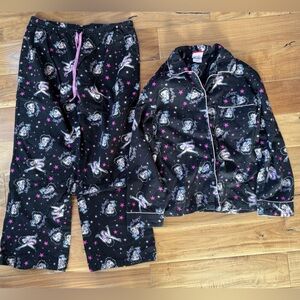 Betty Boop Black and Pink Flannel Pajama Set